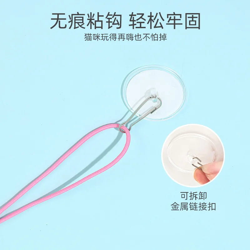 Funny Swing Toys for Cats Kitten with Elastic Rope Feather Insect Handfree Cat Toys Teaser Wand Pet Products for Dropshipping