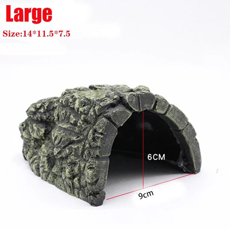 Reptile Hiding Cave Lizard Snake Turtle Hide Rest Cave Reptiles House Basking Hide Habitat Aquarium Landscaping Terrarium Decor