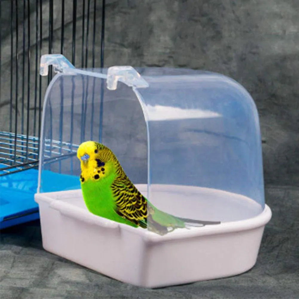 1Pc Plastic Bird Water Bath Box Bathtub Bird Bath Bird Water Bath Tub for Pet Bird Bowl Parrots Parakeet Hanging Birdbath Cage