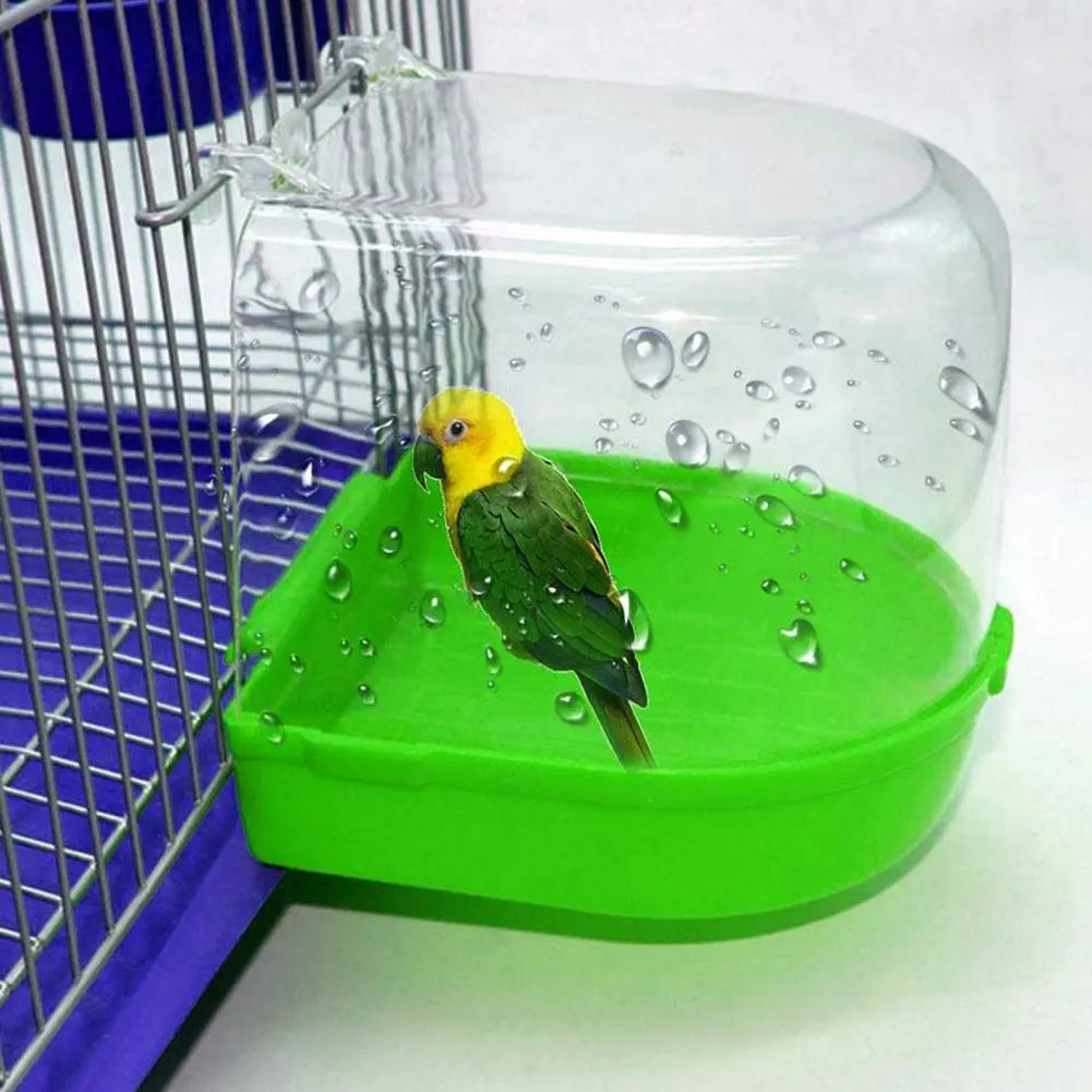 1Pc Plastic Bird Water Bath Box Bathtub Bird Bath Bird Water Bath Tub for Pet Bird Bowl Parrots Parakeet Hanging Birdbath Cage