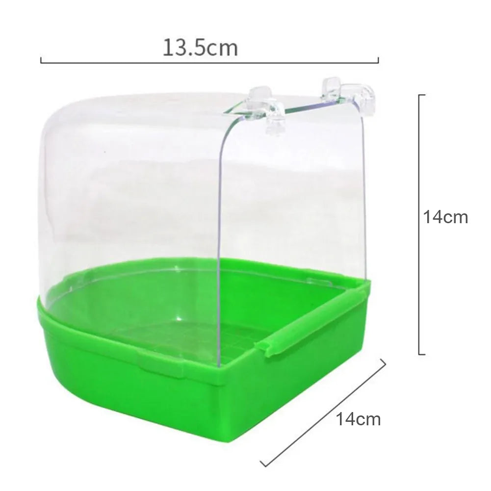 1Pc Plastic Bird Water Bath Box Bathtub Bird Bath Bird Water Bath Tub for Pet Bird Bowl Parrots Parakeet Hanging Birdbath Cage