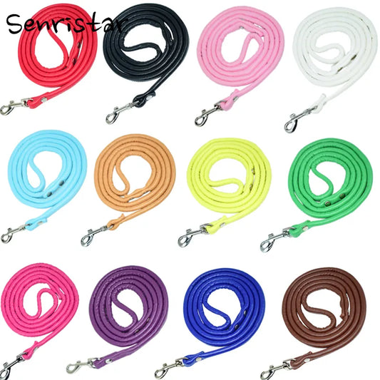 PU Leather Round Rope 1.0x120cm Dog Leash for Small Medium Cats Dogs Harness Leash Soft Walking Pet Puppy Dog Collar Lead Leash