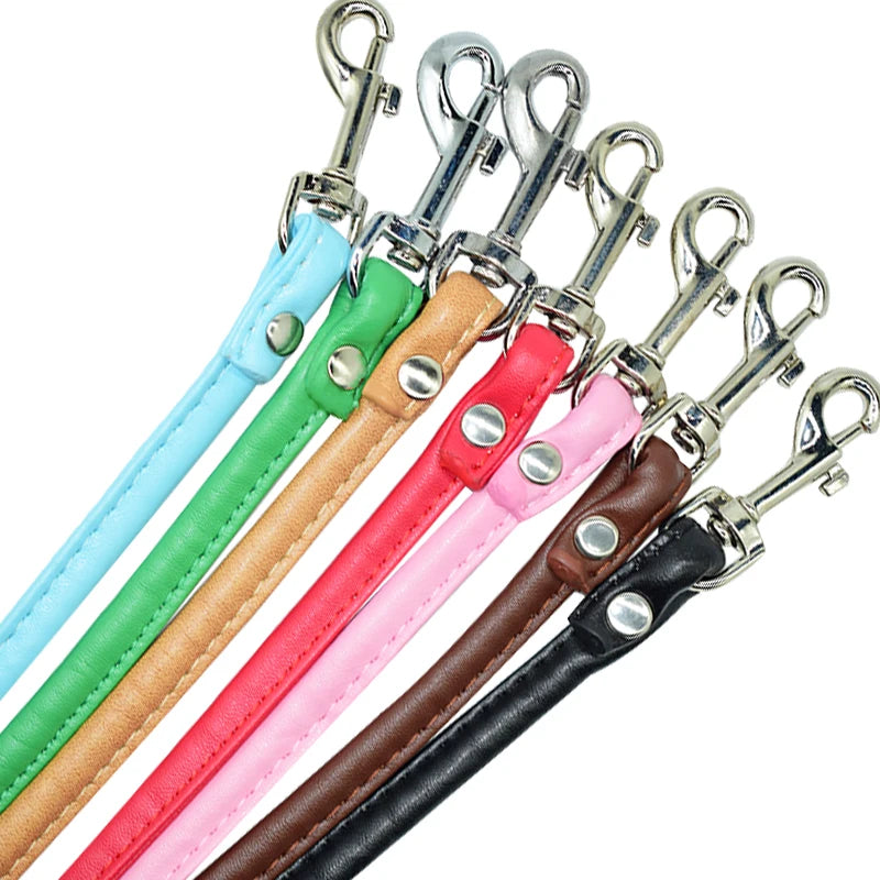 PU Leather Round Rope 1.0x120cm Dog Leash for Small Medium Cats Dogs Harness Leash Soft Walking Pet Puppy Dog Collar Lead Leash