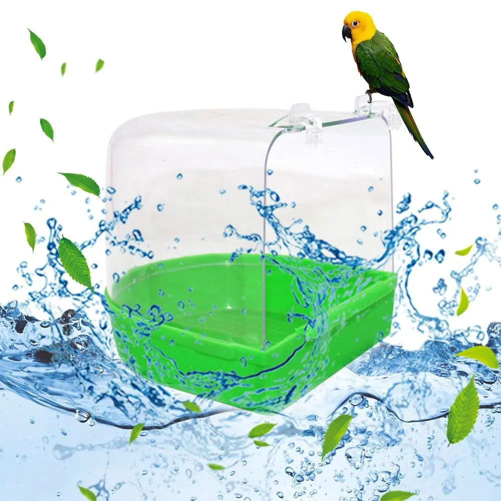 1Pc Plastic Bird Water Bath Box Bathtub Bird Bath Bird Water Bath Tub for Pet Bird Bowl Parrots Parakeet Hanging Birdbath Cage