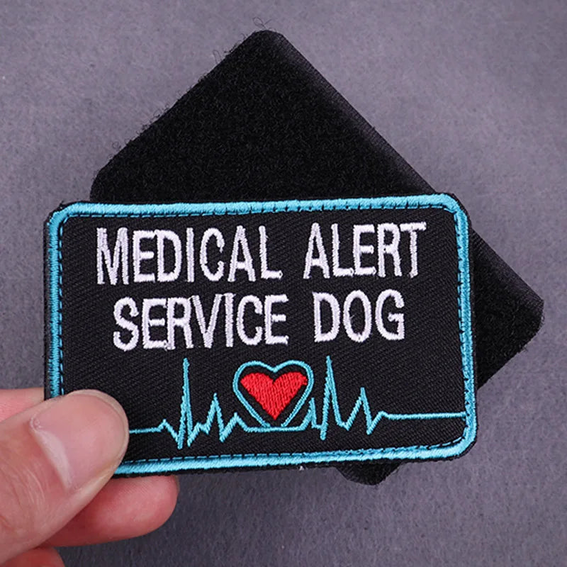 Medical Alert Sewing Patches For Clothing Badges Logo Medical Hook And Loop Patches Hook Loop Service Dog Sew Patch On Clothes