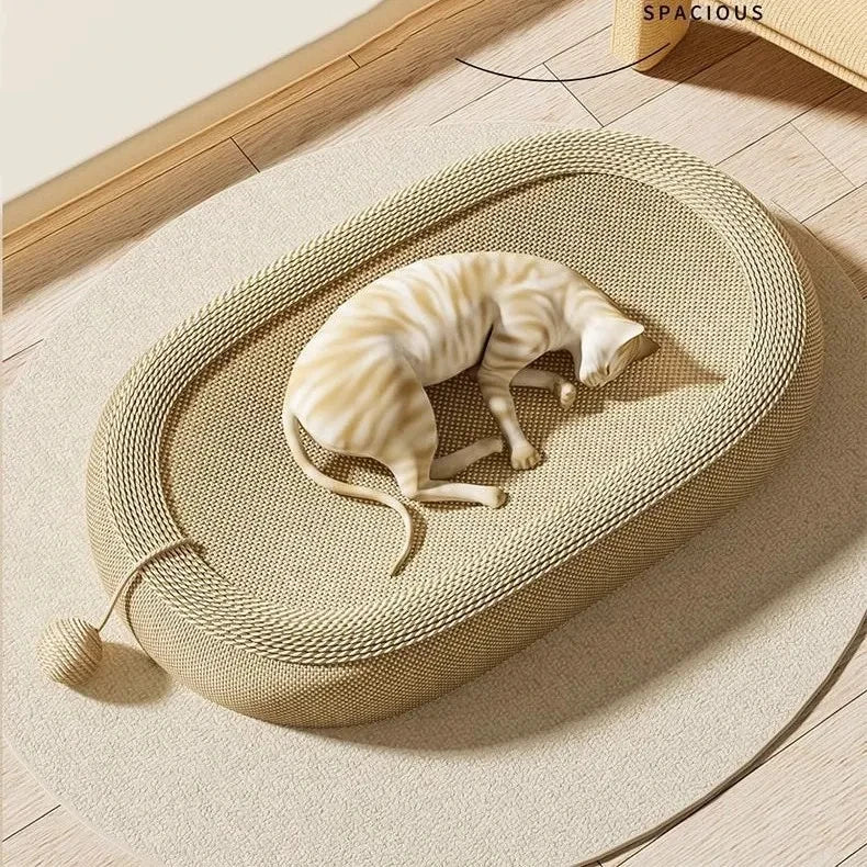 Cat Scratchers Board Weave Pet Bed Nest Oval Cat Scratching Pads Cat Scratching Board Cat Chew Bite Toy Household Pet Furniture