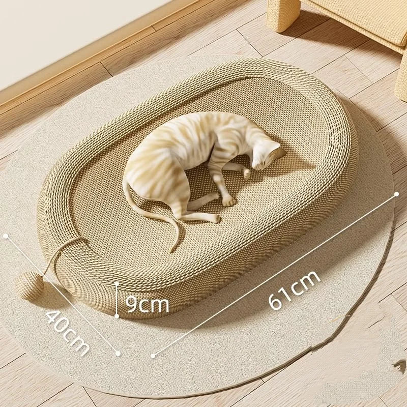 Cat Scratchers Board Weave Pet Bed Nest Oval Cat Scratching Pads Cat Scratching Board Cat Chew Bite Toy Household Pet Furniture