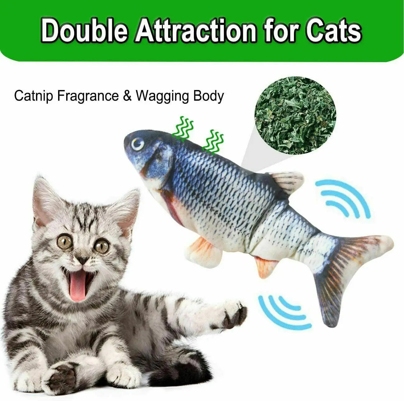 Cat Toy 3D Fish USB Electric Charging Simulation Fish Catnip Cat Pet Chew Bite Interactive Cat Toys Dog Playing Toy Gift For Pet