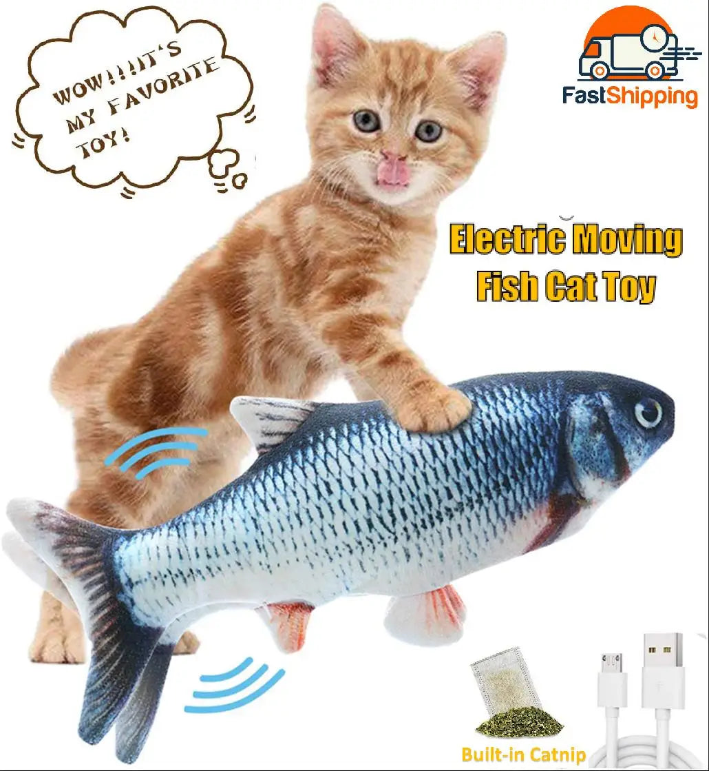 Cat Toy 3D Fish USB Electric Charging Simulation Fish Catnip Cat Pet Chew Bite Interactive Cat Toys Dog Playing Toy Gift For Pet