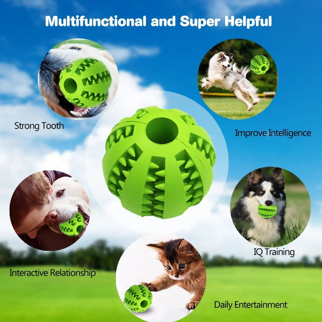 Toys for Dogs Rubber Dog Ball for Puppy Funny Dog Toys for Pet Puppies Large Dogs Tooth Cleaning Snack Ball Toy for Pet Products