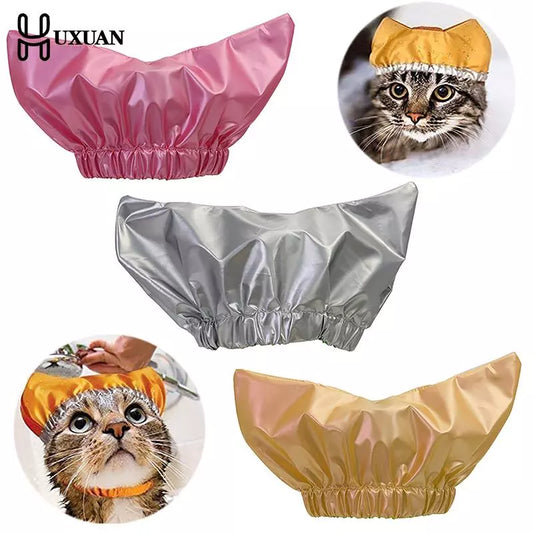 Cat Bathing Waterproof Cap Cat Bathing Anti-ear Water Hood Adjustable Pet Hat Shower Cap Pet Grooming Supplies