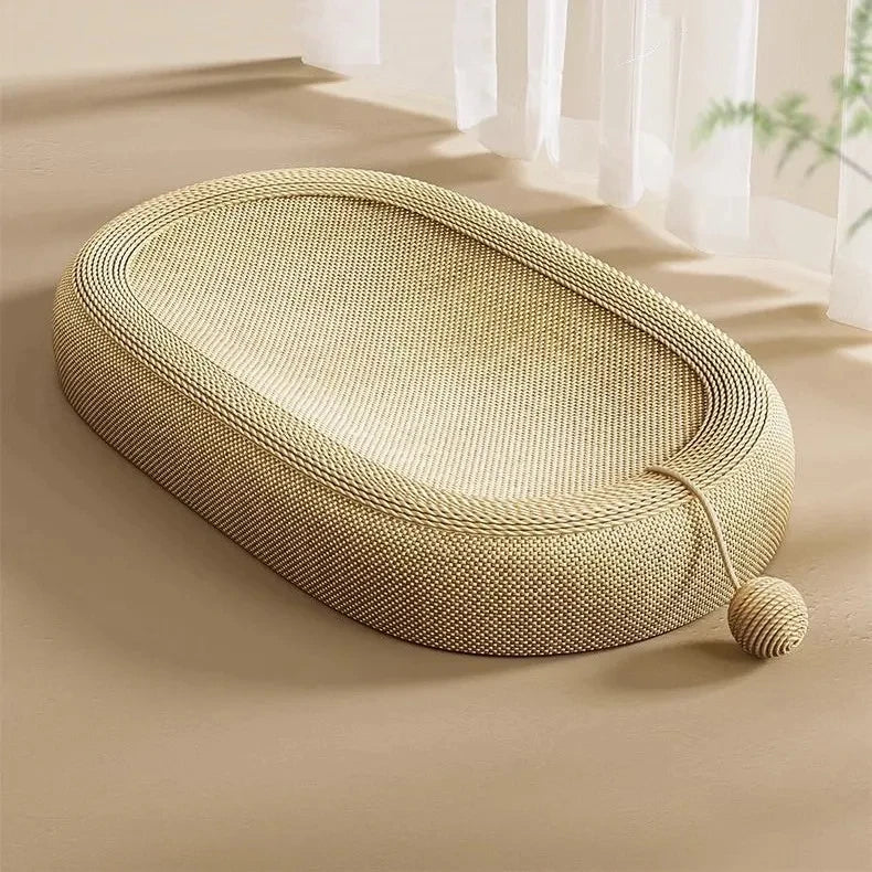 Cat Scratchers Board Weave Pet Bed Nest Oval Cat Scratching Pads Cat Scratching Board Cat Chew Bite Toy Household Pet Furniture