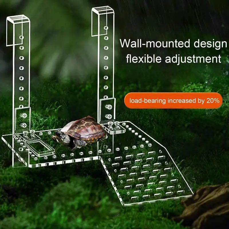 Turtle Basking Platform Acrylic Reptile Resting Terrace Hangable Turtle Drying Platform Turtle Terrarium Dock Tortoise Habitat