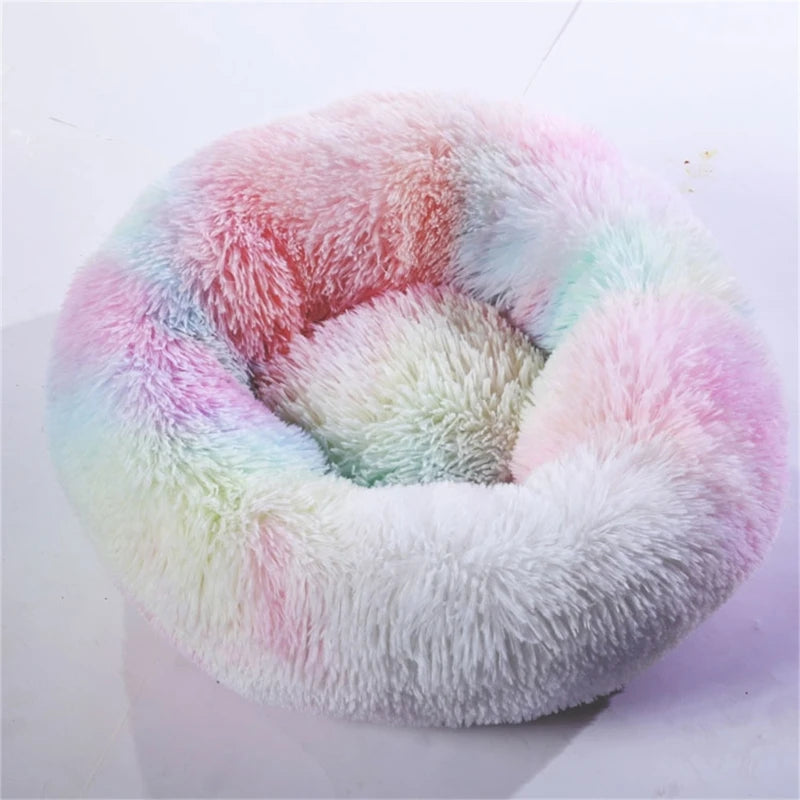 Soft Handmade Pet Bed for Cat or Small Dog Detachable Round Bed for Fall Winter Indoor Sleeping Furniture