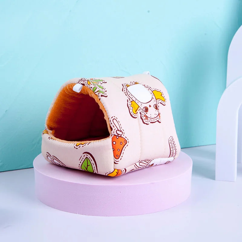 Winter Hamster House Small Animals Warm Mini Cage Chinchilla Rat House Guinea Pig Squirrel Rodent Sleeping Bed Accessories