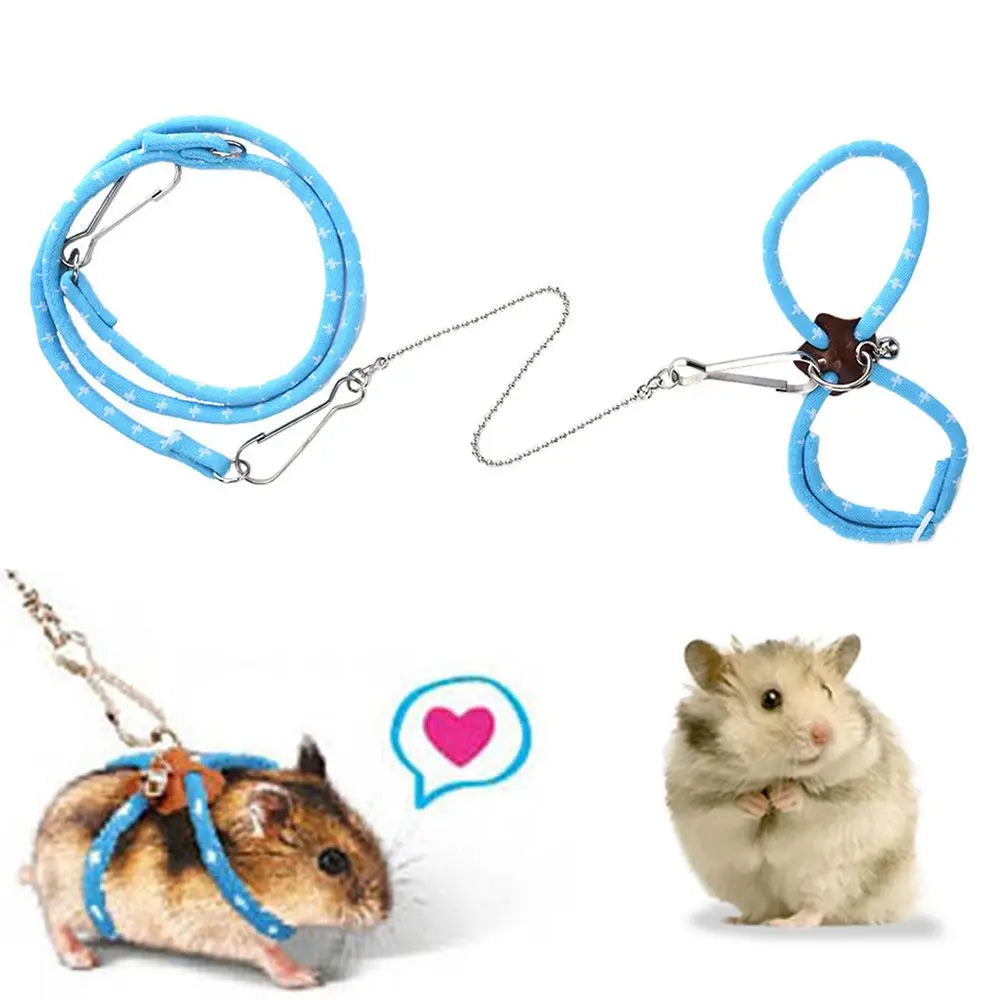 Adjustable Lovely Nylon Rope Hamster Leash Walking Lead Mouse Vest Pet Supplies Small Accessories For Rat Squirrel Chinchilla