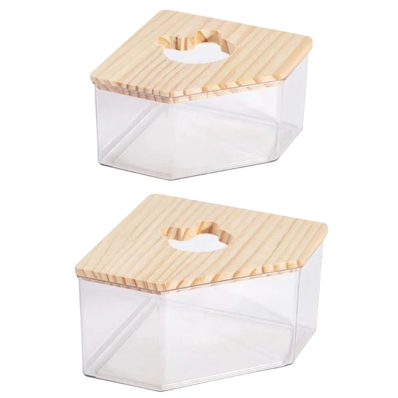 Hamster Sand Bath Container Squirrel Small Animal Sand Bath Shower Room Transparent Sand Bath Box Gerbils Habitat Décor