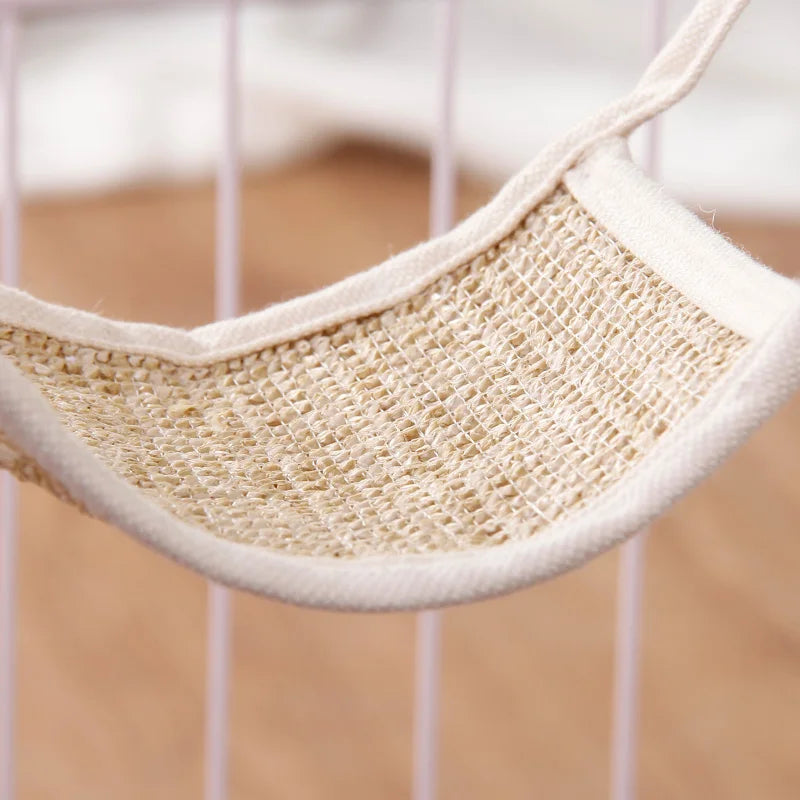 Hamster Hammock Squirrel Hedgehog Cage Accessories Guinea Pig Cool Mat Nature Material Nest Bed Small Animal Toys