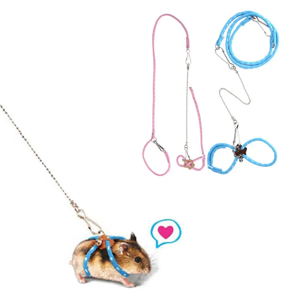 Adjustable Lovely Nylon Rope Hamster Leash Walking Lead Mouse Vest Pet Supplies Small Accessories For Rat Squirrel Chinchilla