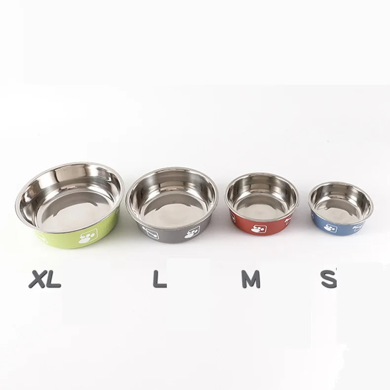 Non-slip Dog Bowls for Small Medium Large Dog Feeder Bowls Drinkers Stainless Steel High Capacity Pet Food Container Supplies