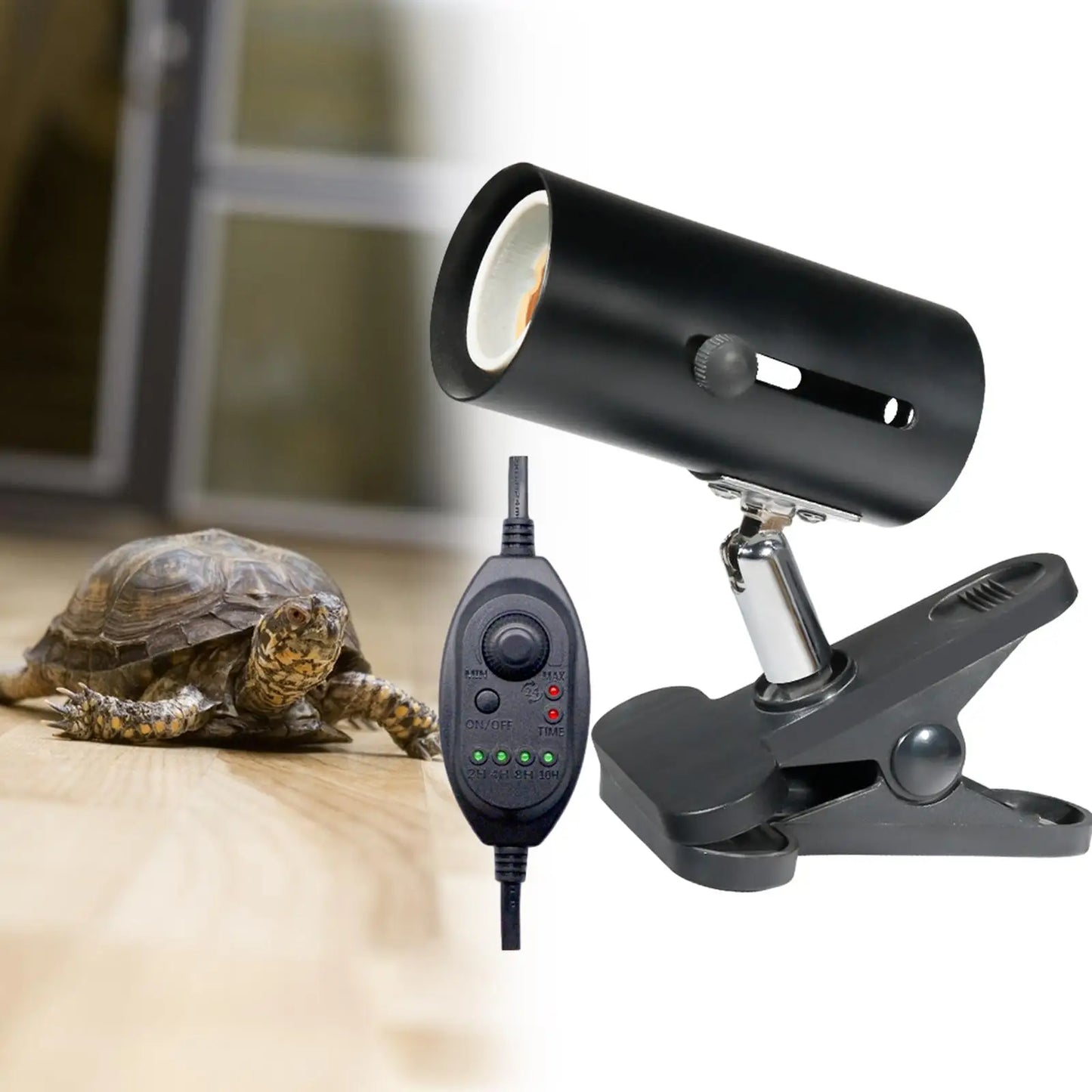 Reptile Heat Lamp Turtle Light Reptile Light Fixture Heating Lamp with Clamp for Reptiles Lizards Aquatic Plants Snake Aquarium