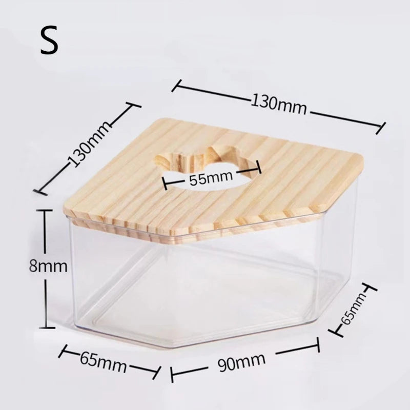 Hamster Sand Bath Container Squirrel Small Animal Sand Bath Shower Room Transparent Sand Bath Box Gerbils Habitat Décor