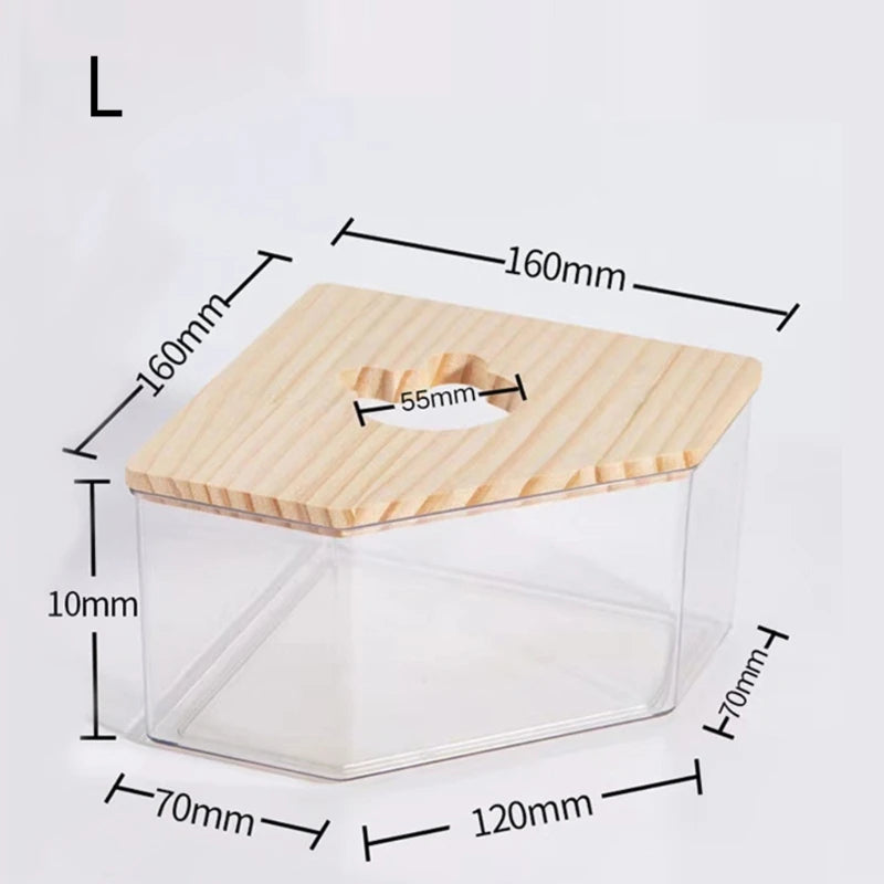 Hamster Sand Bath Container Squirrel Small Animal Sand Bath Shower Room Transparent Sand Bath Box Gerbils Habitat Décor