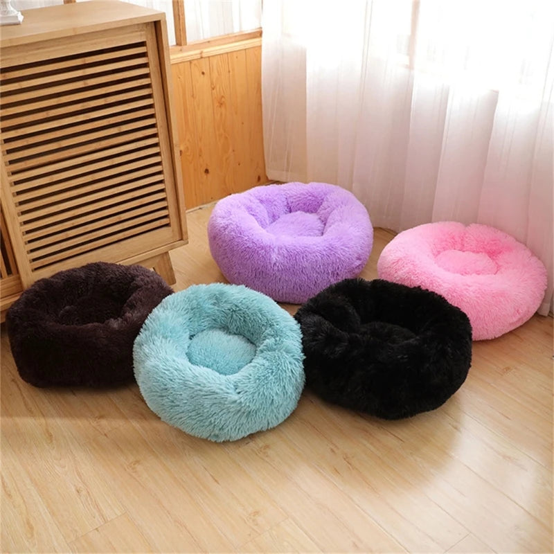 Soft Handmade Pet Bed for Cat or Small Dog Detachable Round Bed for Fall Winter Indoor Sleeping Furniture