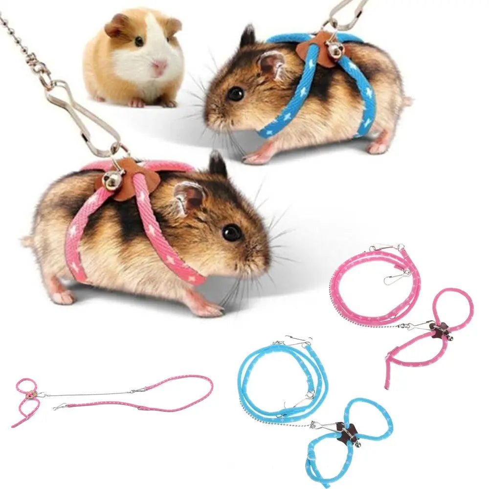 Adjustable Lovely Nylon Rope Hamster Leash Walking Lead Mouse Vest Pet Supplies Small Accessories For Rat Squirrel Chinchilla