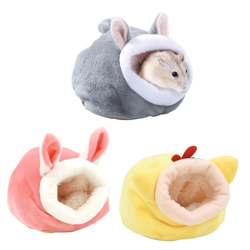 Hamster Hammock Winter Warm Velvet Small Pet Cage Sleep Nest Bed for Guinea Pigs Hedgehog Squirrel Cage Accessories