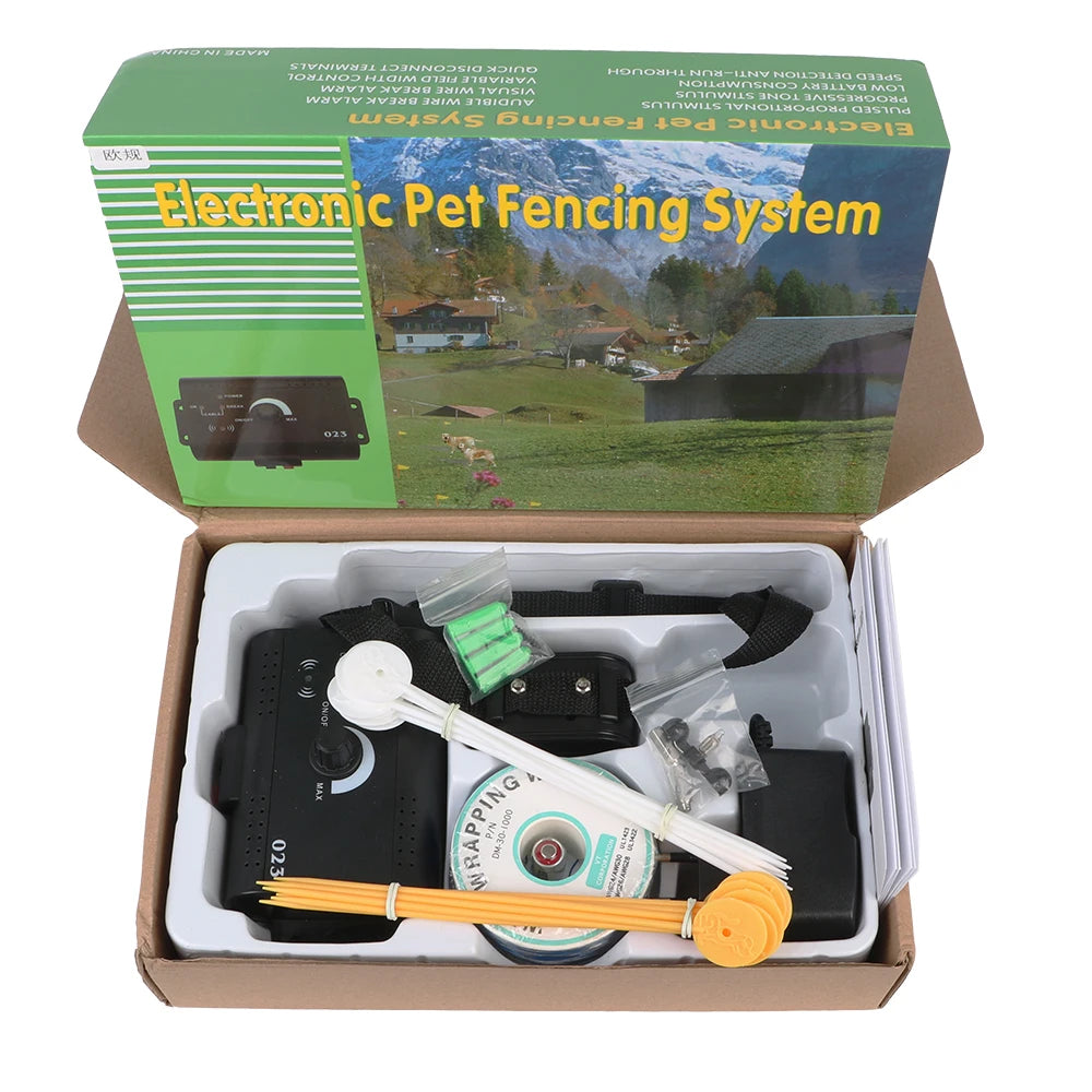 Electric Dog Fence Sound Shocked Collar Electronic Pet Fence System Containment Waterproof Dog Training Collar Pet Accessories