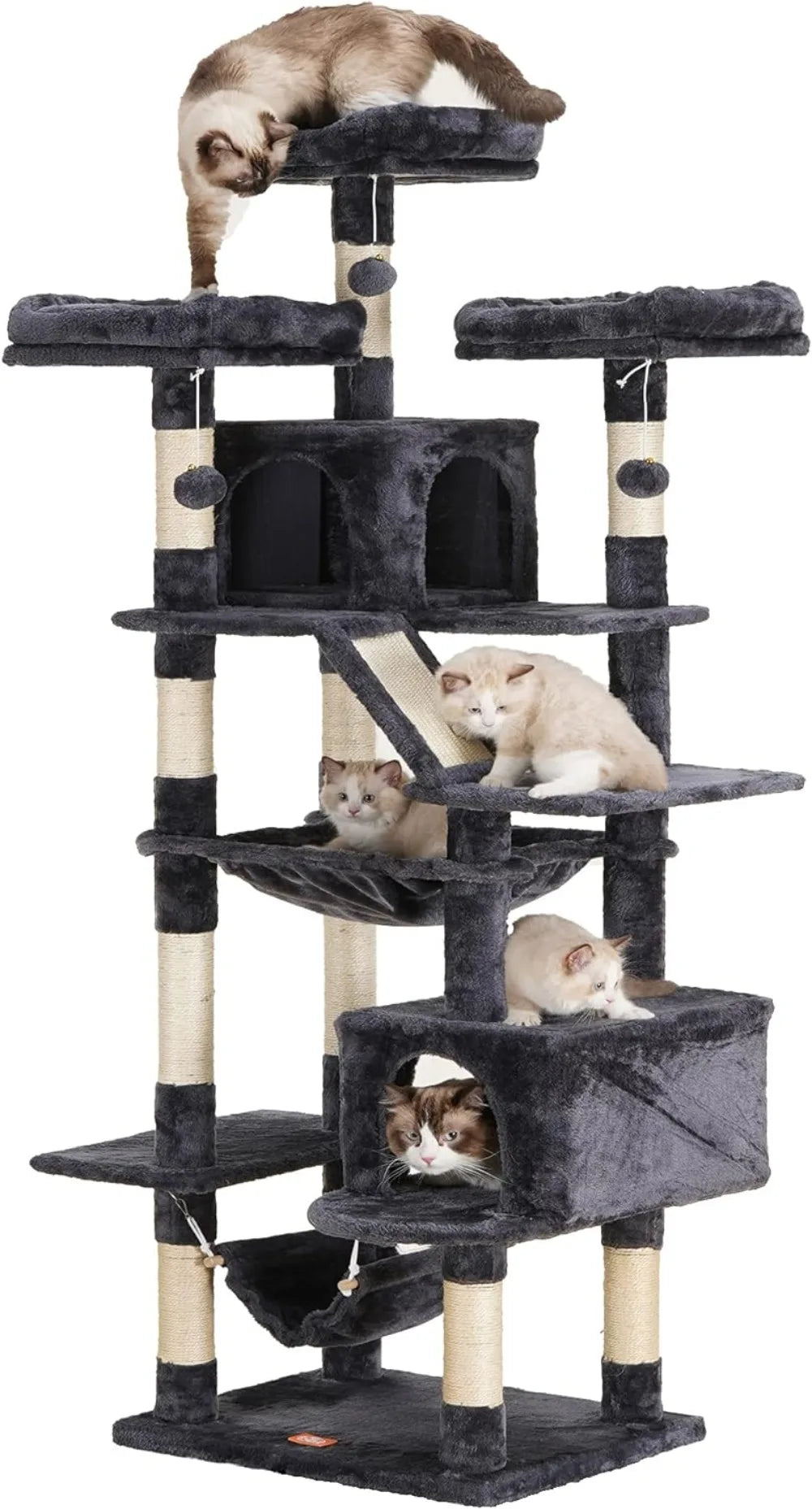 Heybly Cat Tree, 73 inches Tall Cat Tower for Large Cats 20 lbs Heavy Duty for Indoor Cats,Big Cat Furniture Condo for with