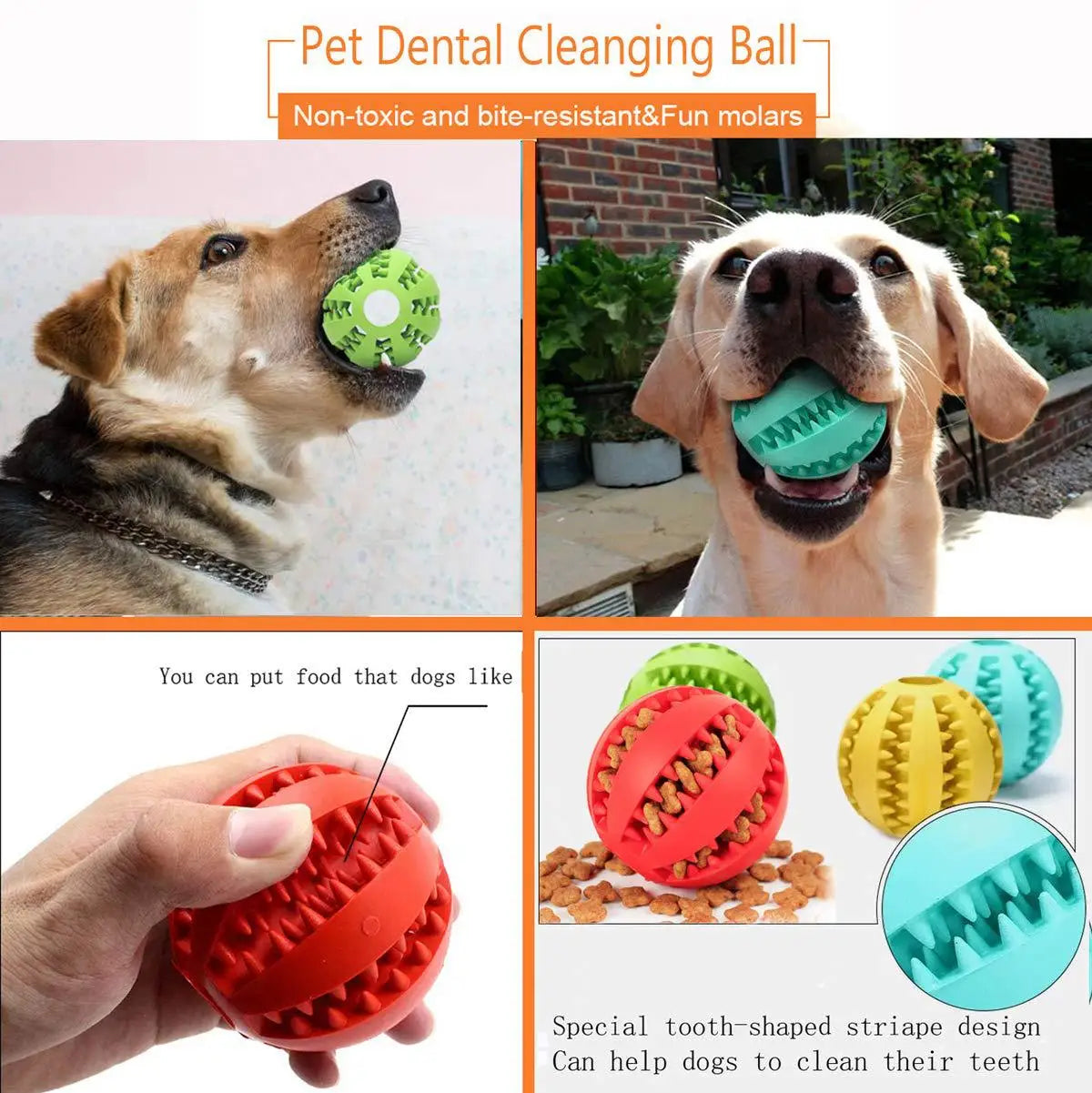 Toys for Dogs Rubber Dog Ball for Puppy Funny Dog Toys for Pet Puppies Large Dogs Tooth Cleaning Snack Ball Toy for Pet Products