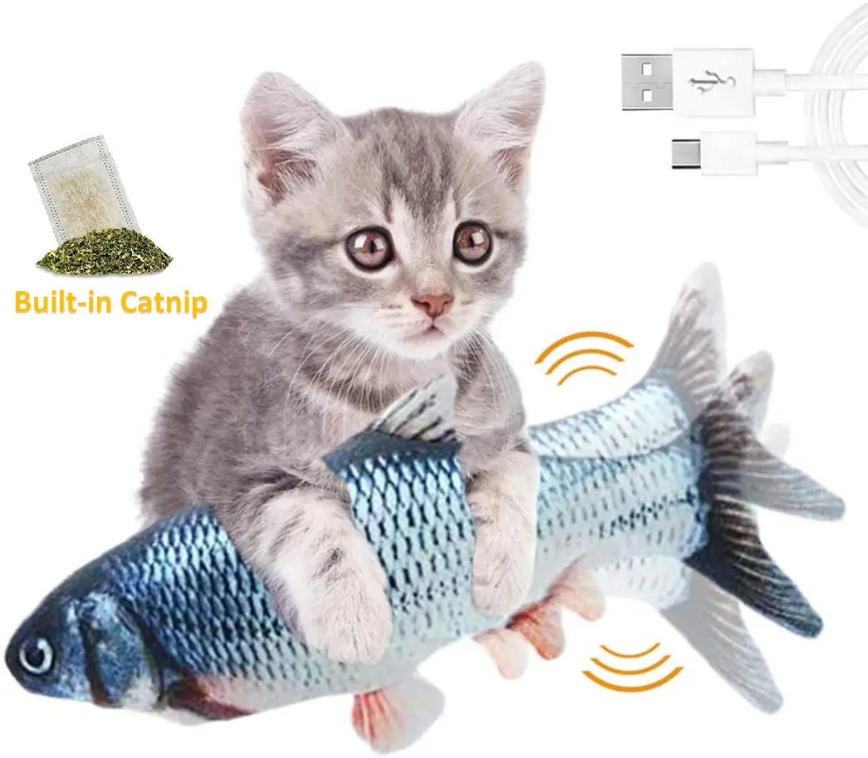 Cat Toy 3D Fish USB Electric Charging Simulation Fish Catnip Cat Pet Chew Bite Interactive Cat Toys Dog Playing Toy Gift For Pet