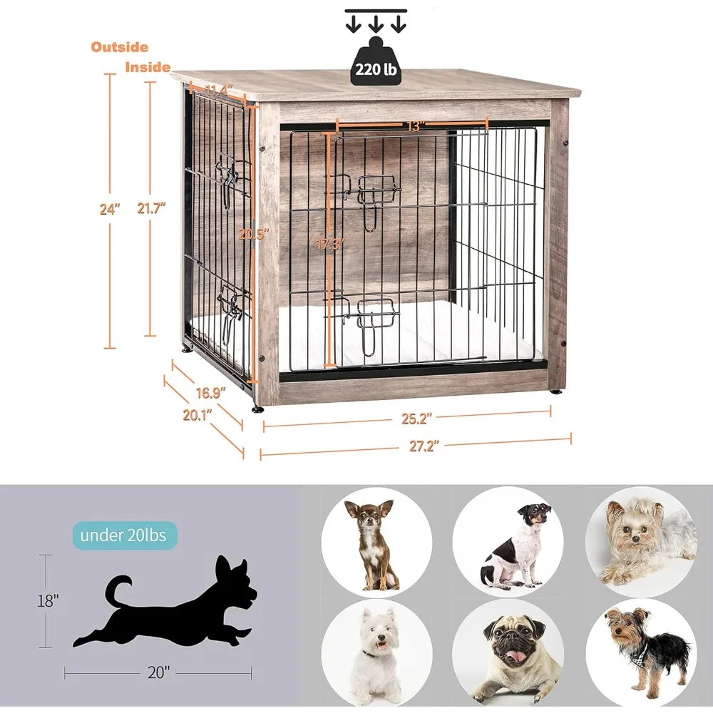 Kennel Indoor for Small/Medium/Large Dog Furniture Beds and Furniture Everything for Dogs 27.2" L End Table Bed Accessories Pet