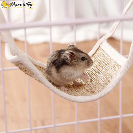 Hamster Hammock Squirrel Hedgehog Cage Accessories Guinea Pig Cool Mat Nature Material Nest Bed Small Animal Toys