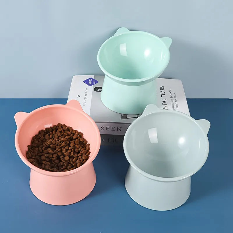 2PCS Cat Bowl High Foot Dog Bowl Neck Protector Cat Pet Food Water Bowl Antioverturning Binaural Pet Feeding Cup Pet Feeder Bowl