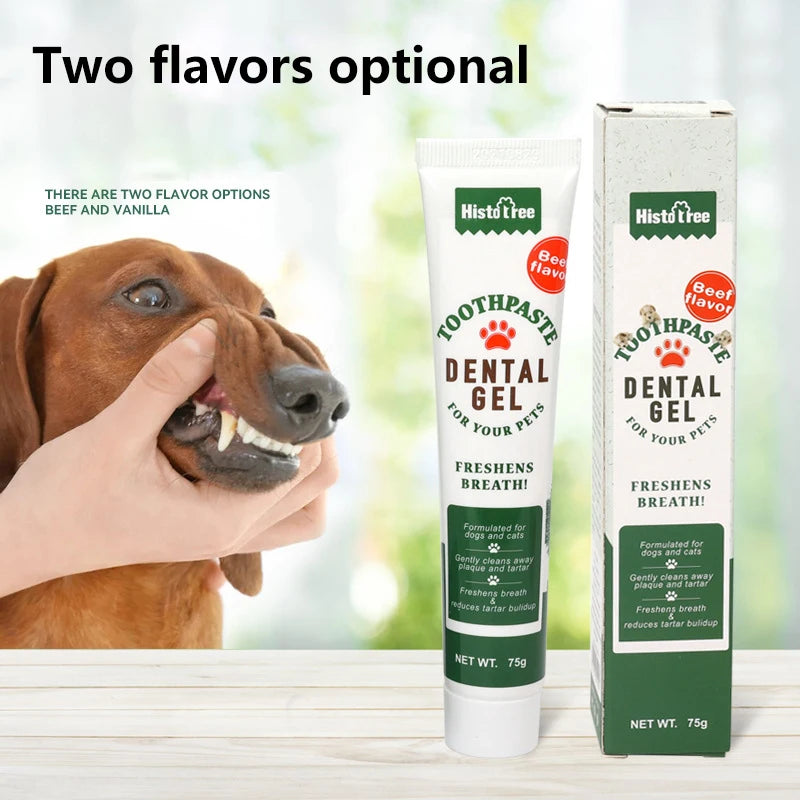 Pet Toothbrush Cat Brush Addition Bad Breath Tartar Teeth Care Dog Cat Cleaning Mouth Dog Vanilla Beef Taste Toothpaste Supplies