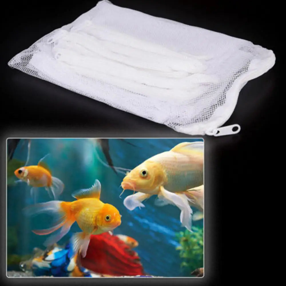 Aquarium Filter Mesh Net Bag Fish Tank Pond Filtration Media Zippered Pouch Aquatic Pet Fish Supplies