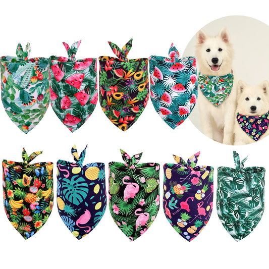 1Pcs Summer Dog Bandana Dogs Pet Supplies Fruit Printing Small Dog Bandanas Scarf  Mini Dogs Puppy Bibs Dog Grooming Accessories