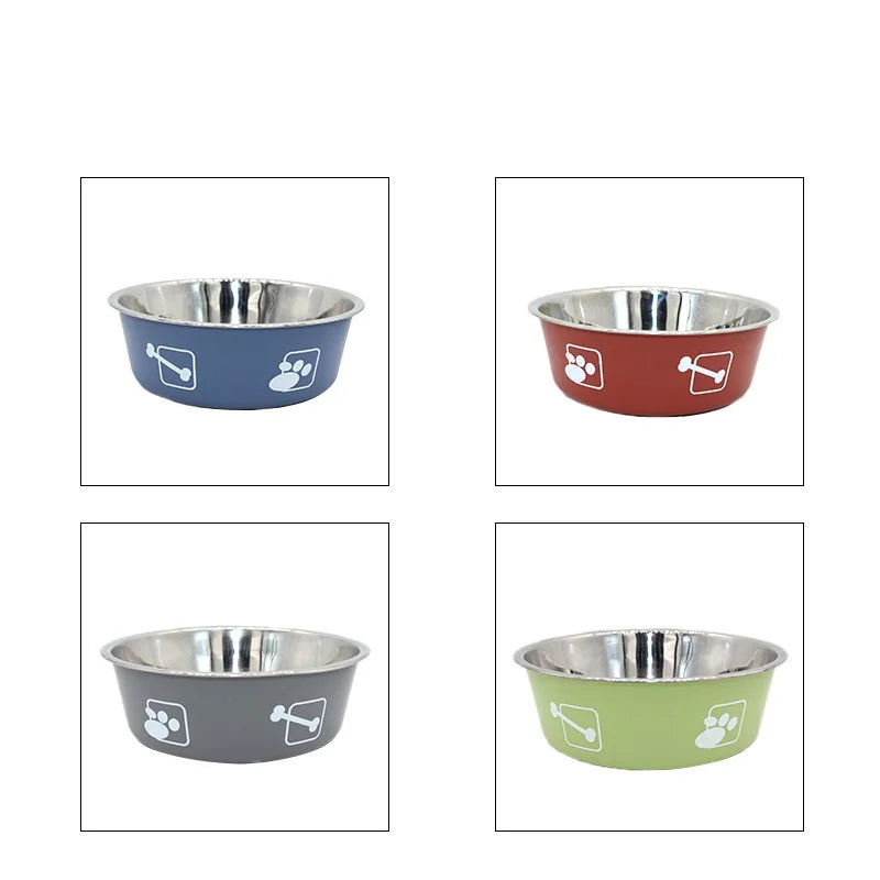 Non-slip Dog Bowls for Small Medium Large Dog Feeder Bowls Drinkers Stainless Steel High Capacity Pet Food Container Supplies