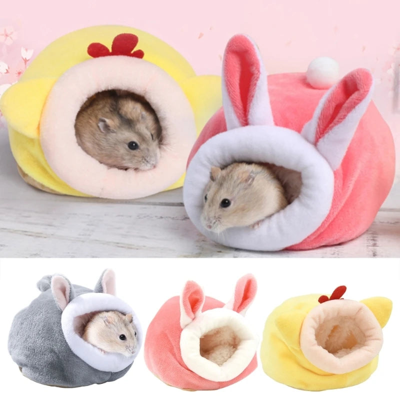 Hamster Hammock Winter Warm Velvet Small Pet Cage Sleep Nest Bed for Guinea Pigs Hedgehog Squirrel Cage Accessories