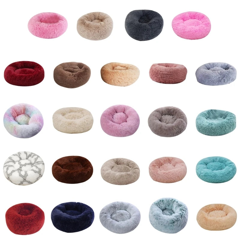 Soft Handmade Pet Bed for Cat or Small Dog Detachable Round Bed for Fall Winter Indoor Sleeping Furniture