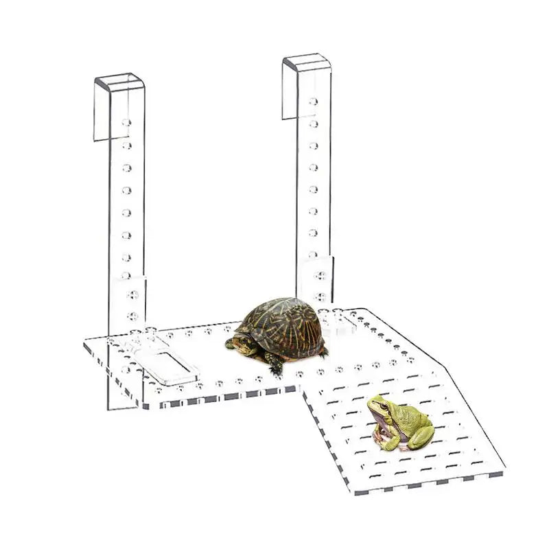 Turtle Basking Platform Acrylic Reptile Resting Terrace Hangable Turtle Drying Platform Turtle Terrarium Dock Tortoise Habitat